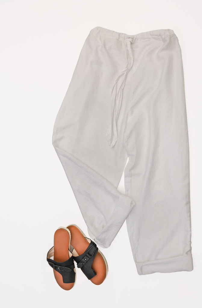Insect-repellent drawstring pants Shoo for Good in white