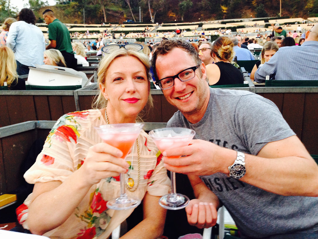Billi and Alan Rakov celebrate at The Hollywood Bowl. They have the art of picnicking down to a science.