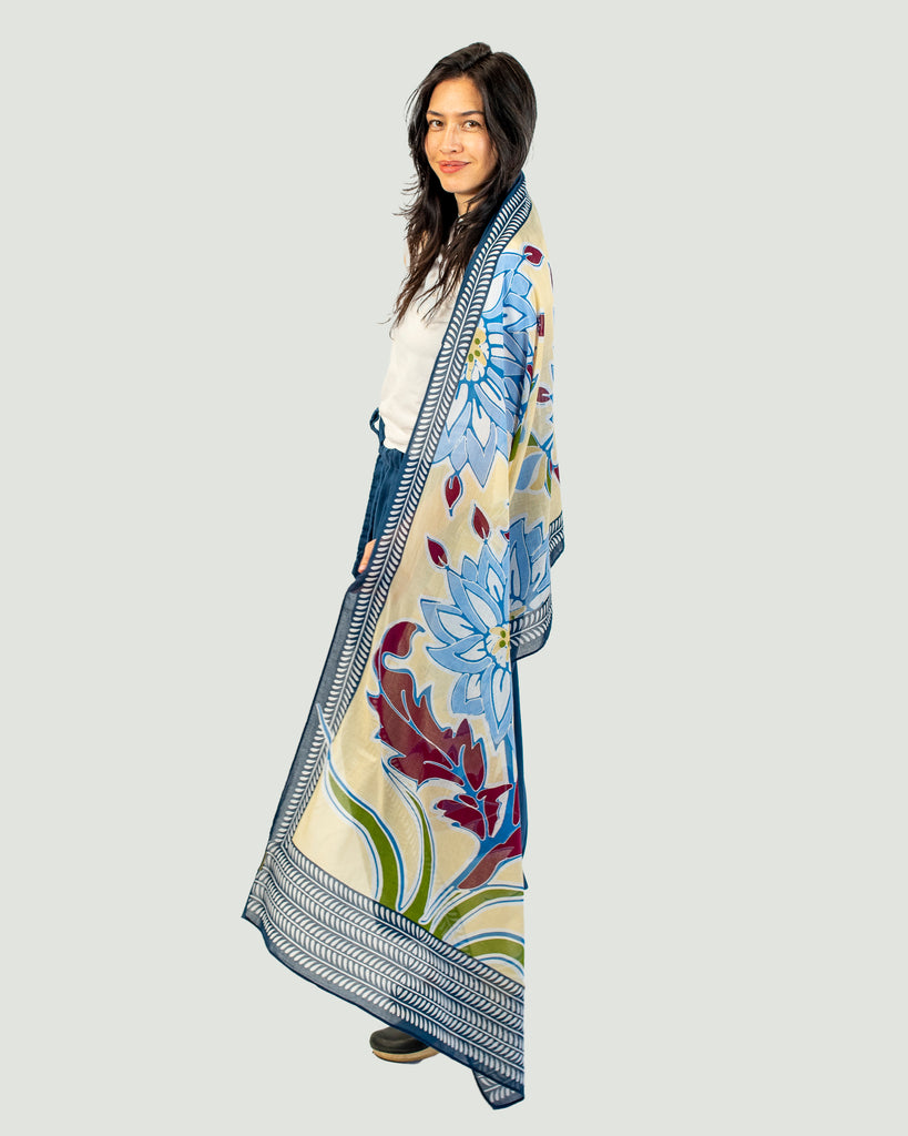 Insect-repellent scarf Dahlia Shoo for Good blue