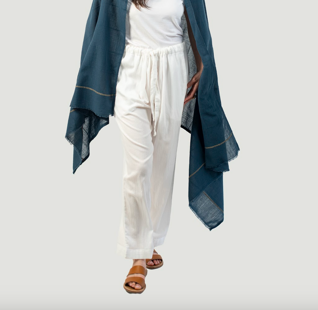Insect-repellent drawstring pants Shoo for Good in white